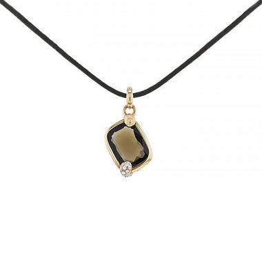 Pendentif Pomellato Ritratto en or rose,  quartz fumé et diamants