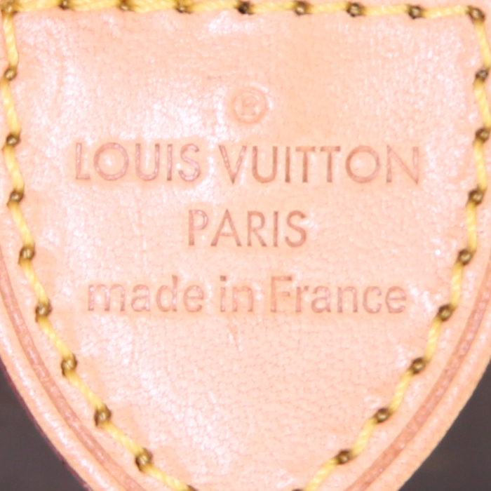 Louis Vuitton Pochette cosmétique en lona Monogram marrón y cuero natural - Detail D3