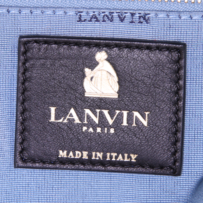 Shopping bag Lanvin Sugar in pelle trapuntata nera - Detail D3