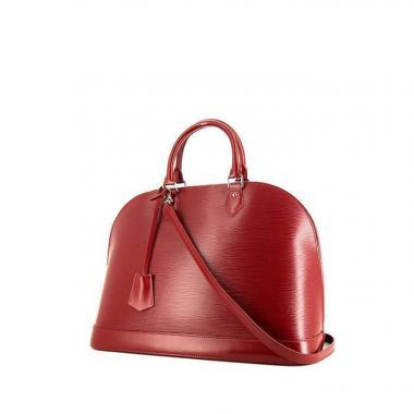 Borsa Louis Vuitton Alma modello grande in pelle Epi rossa