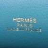 Borsa a tracolla Hermes Constance mini in pelle di vitello doblis Blu Oceano e pelle Swift verde malachite - Detail D4 thumbnail