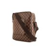 Louis Vuitton Reporter shoulder bag in ebene damier canvas and brown leather - 00pp thumbnail