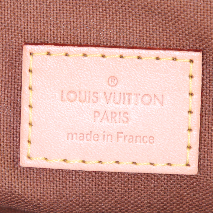 Sac bandoulière Louis Vuitton Messenger en toile monogram marron et cuir naturel - Detail D3
