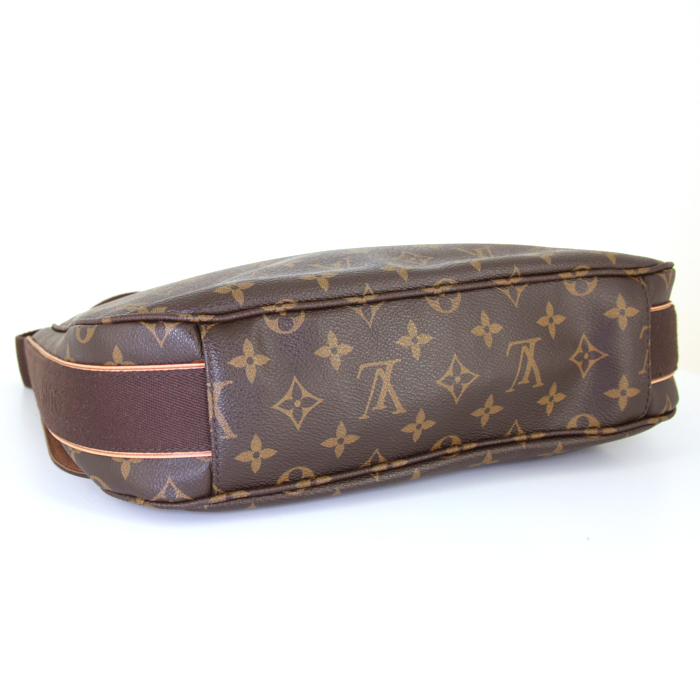 Louis Vuitton Messenger shoulder bag in brown monogram canvas and natural leather - Detail D4