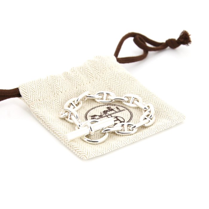 Bracciale Hermes Chaine d'Ancre modello piccolo in argento - Detail D2