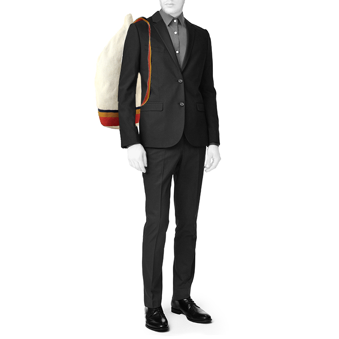 Bolso de fin de semana Hermès Matelot en lona espigas beige - Detail D1