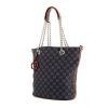 Loewe shopping bag in blue monogram denim canvas and brown leather - 00pp thumbnail