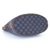 Shopping bag Loewe in tela denim monogram blu e pelle marrone - Detail D4 thumbnail