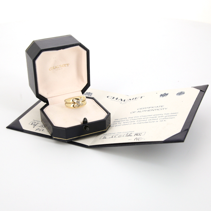 Anello Chaumet Lien modello grande in oro giallo e diamanti - Detail D2