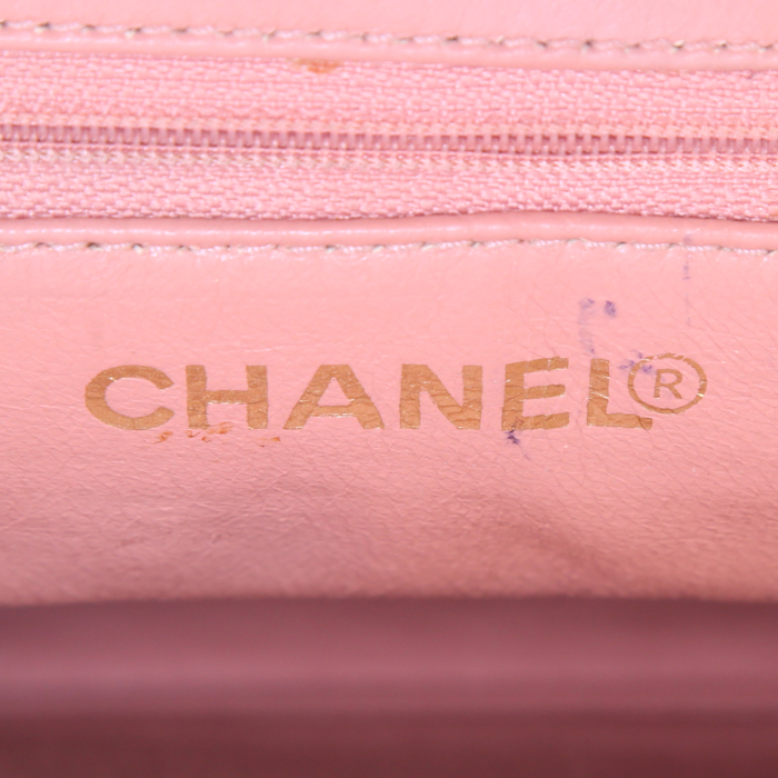 Shopping bag Chanel PTT Shopping modello piccolo in pelle martellata rosa - Detail D3