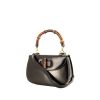 Gucci Bamboo handbag in black leather and bamboo - 00pp thumbnail