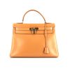 Hermes Kelly 32 cm handbag in gold Chamonix  leather - 360 thumbnail