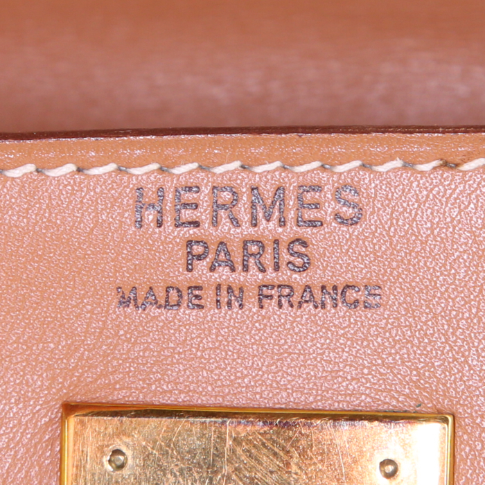 Borsa Hermes Kelly 32 cm in pelle Chamonix gold - Detail D4