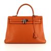 Hermes Kelly 35 cm handbag in orange togo leather - 360 thumbnail