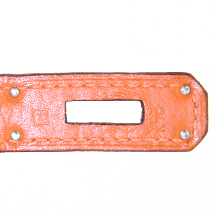 Hermes Kelly 35 cm handbag in orange togo leather - Detail D5