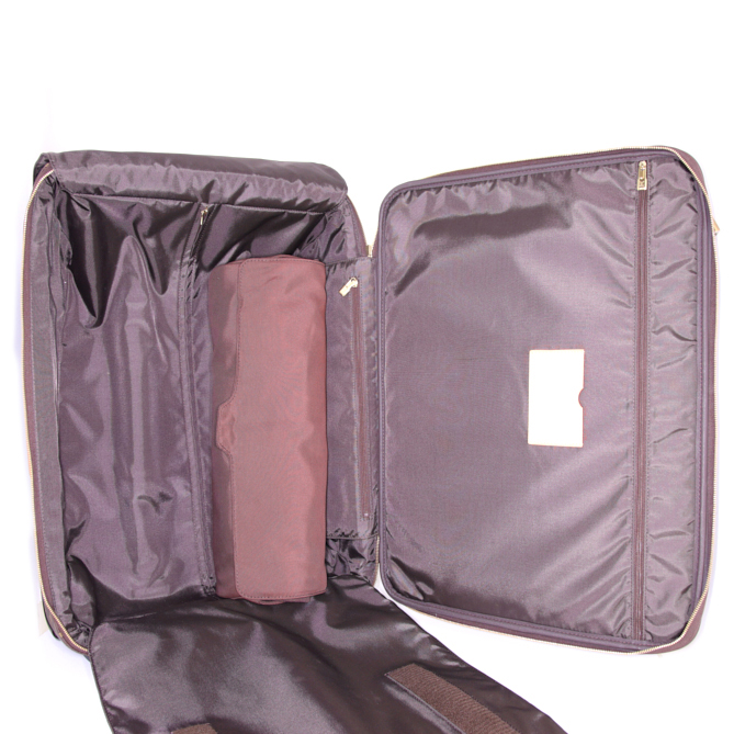 Valise souple Louis Vuitton Pegase 55 cm en toile monogram marron et cuir naturel - Detail D3