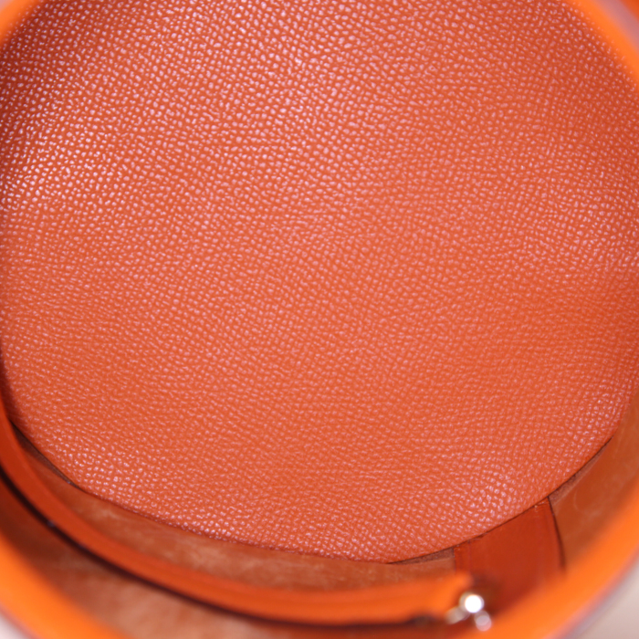 Borsa Hermes Farming in pelle Epsom arancione - Detail D3