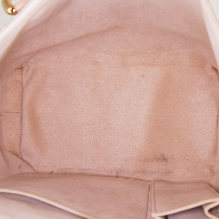 Borsa Louis Vuitton Saleya in tela a scacchi e pelle naturale - Detail D2