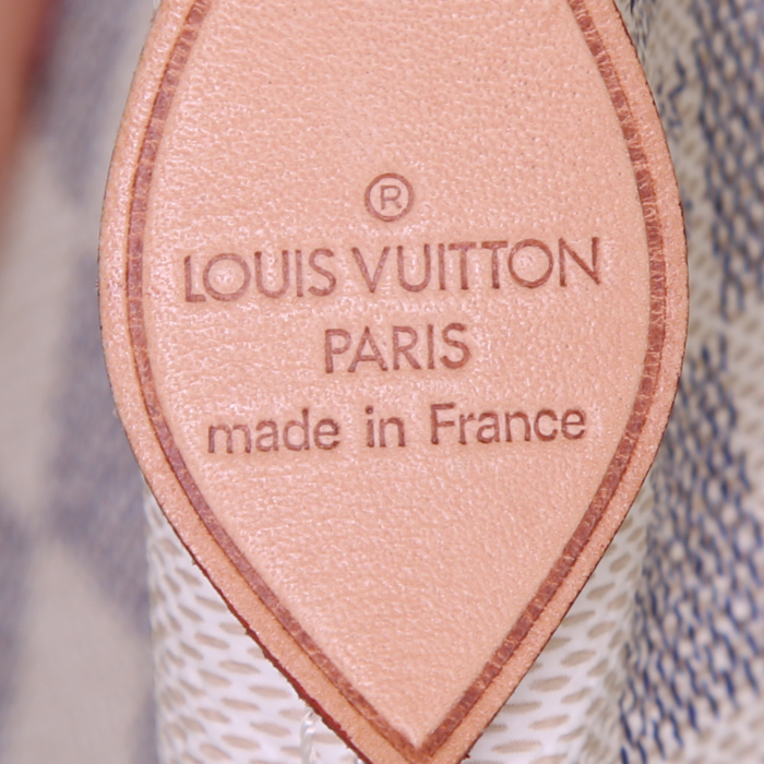 Borsa Louis Vuitton Saleya in tela a scacchi e pelle naturale - Detail D3