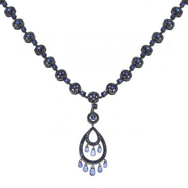 Boucheron Cinna necklace in blackened gold and sapphires