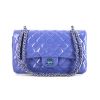 Chanel Timeless handbag in blue patent quilted leather - 360 thumbnail