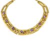 Repossi 1980's linked necklace in yellow gold,  amethyst and citrine - 00pp thumbnail