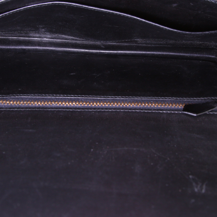 Bolso para llevar al hombro Hermes Lydie en cuero box negro - Detail D2