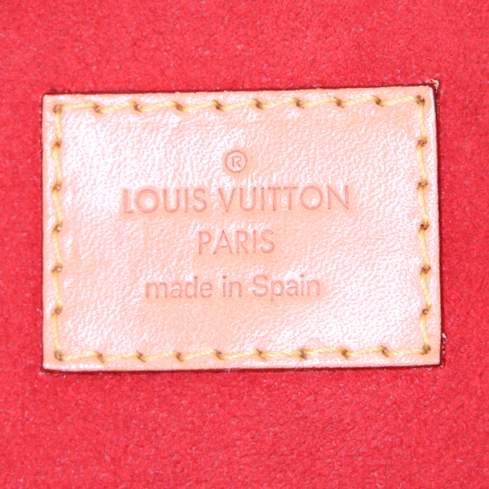 Borsa Louis Vuitton Pallas modello medio in tela monogram marrone e pelle rossa - Detail D4