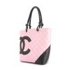 Chanel Cambon handbag in pink and black quilted leather - 00pp thumbnail