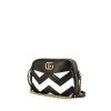 Bolso bandolera Gucci GG Marmont Camera en cuero bicolor negro y blanco - 00pp thumbnail