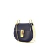 Chloé Drew small model shoulder bag in blue and white leather - 00pp thumbnail