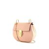 Chloé Drew medium model shoulder bag in pink grained leather - 00pp thumbnail