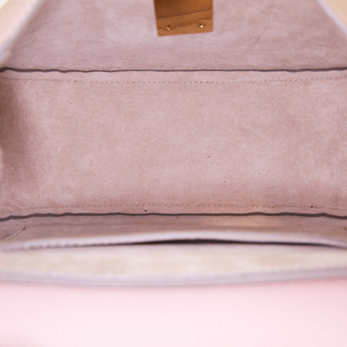 Borsa a tracolla Chloé Drew modello medio in pelle martellata rosa - Detail D2