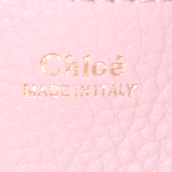 Borsa a tracolla Chloé Drew modello medio in pelle martellata rosa - Detail D3