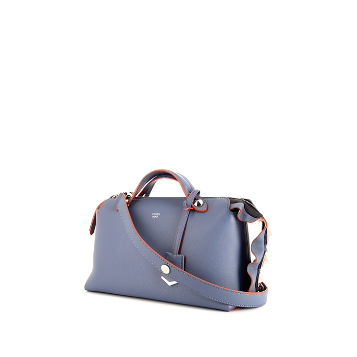 Borsa a tracolla Fendi By the way modello medio in pelle blu - Detail D1