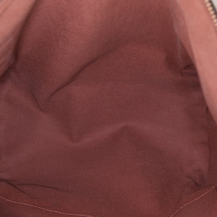 Bolso para llevar al hombro Louis Vuitton Totally en lona Monogram marrón y cuero natural - Detail D2