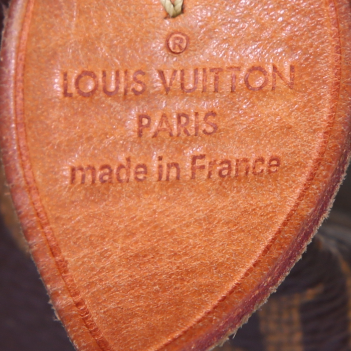 Borsa a spalla Louis Vuitton Totally in tela monogram marrone e pelle naturale - Detail D3