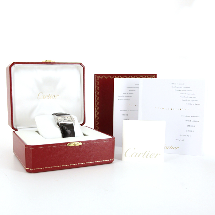 Cartier Tank Divan watch in stainless steel Ref:  2599 Circa  2009 - Detail D2