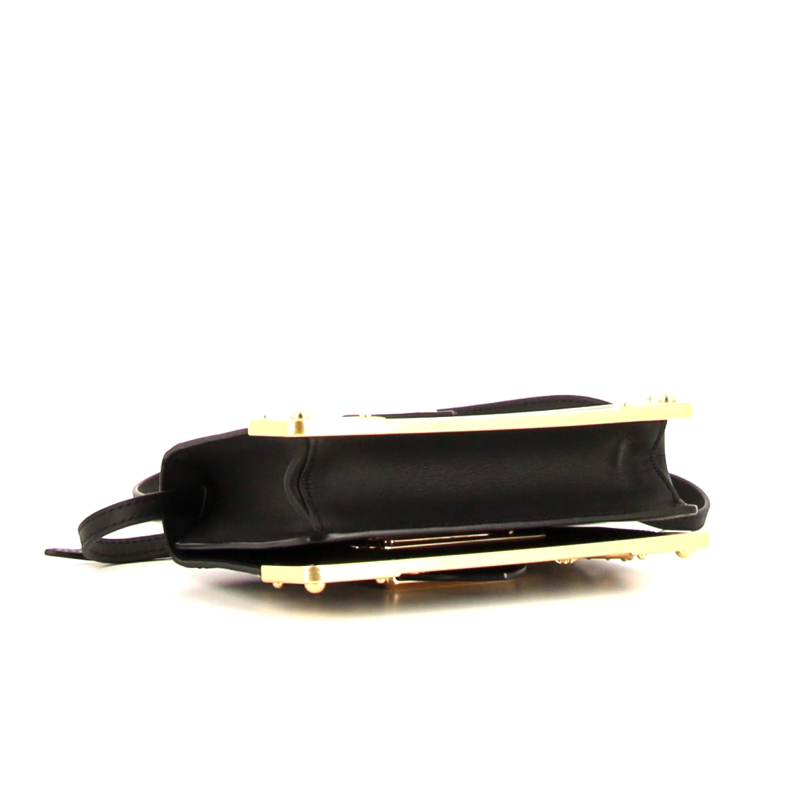 Prada Cahier shoulder bag in black leather - Detail D4