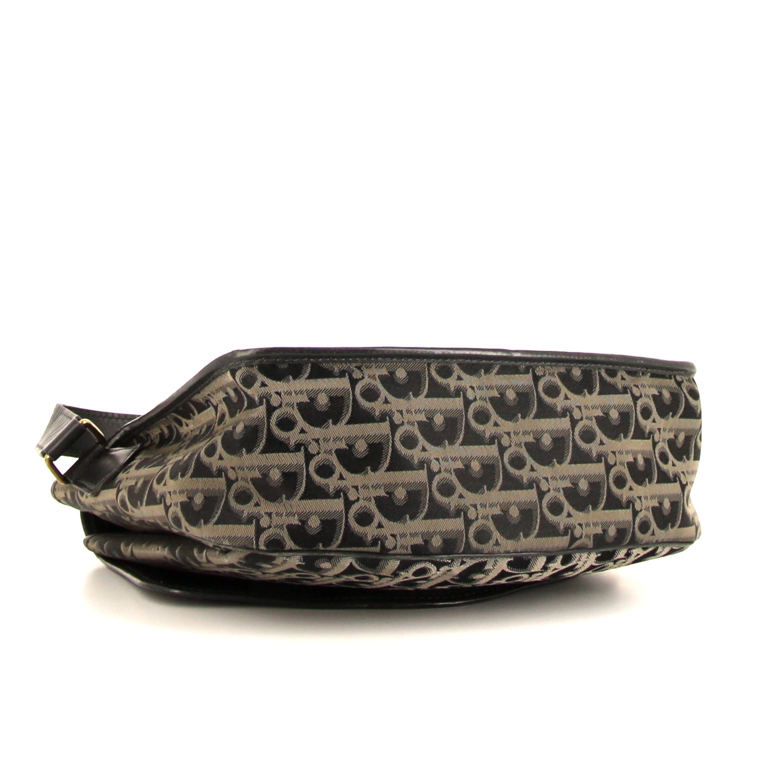 Dior Vintage shoulder bag in Griolet monogram canvas and black leather - Detail D4
