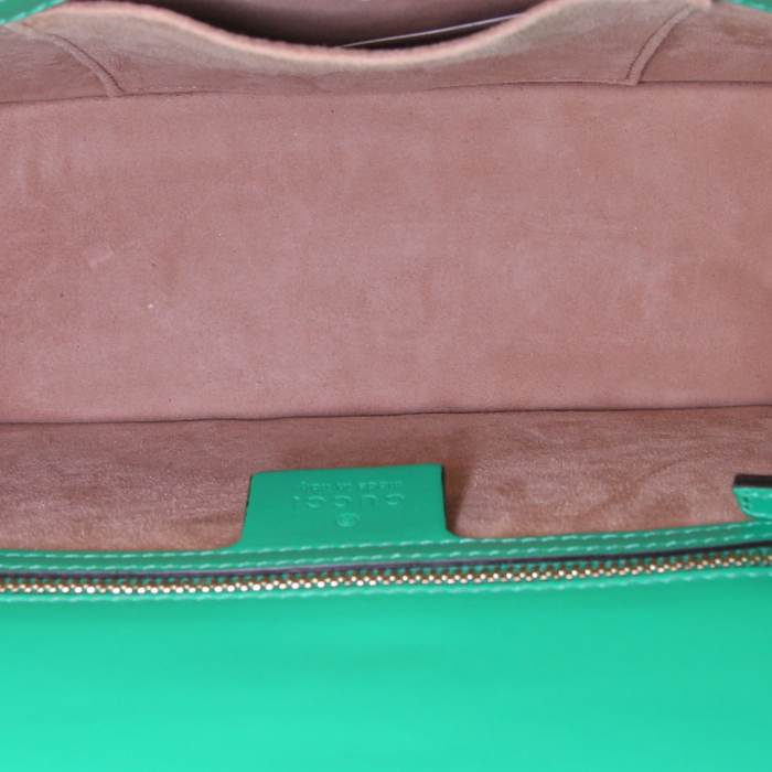 Borsa a spalla Gucci Sylvie in pelle verde - Detail D3