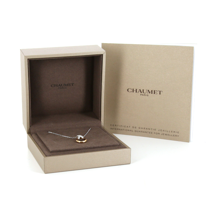 Chaumet Lien necklace in white gold,  pink gold and diamonds - Detail D2