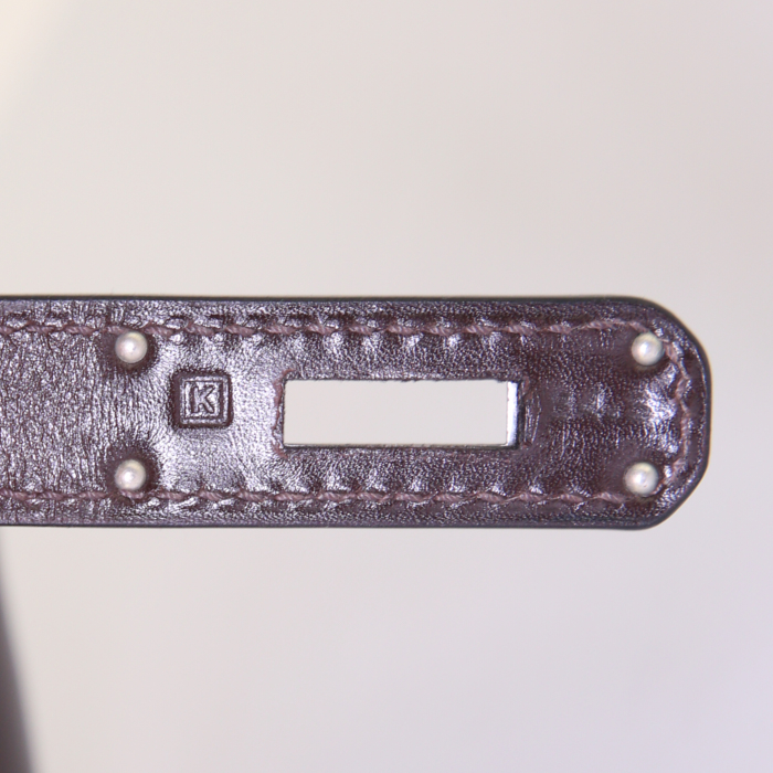 Bolso de mano Hermes Kelly 35 cm en cuero box marrón - Detail D5