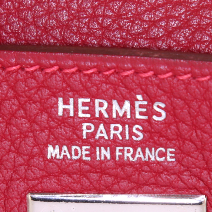 Hermes Kelly 35 cm handbag in red Garance togo leather - Detail D4