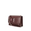 Saint Laurent Sunset shoulder bag in burgundy leather - 00pp thumbnail