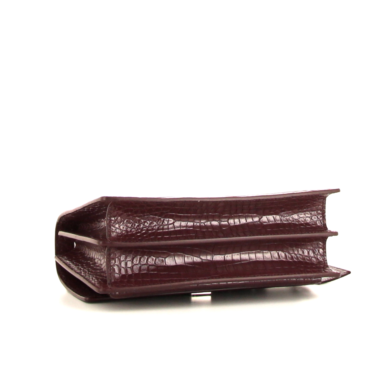 Borsa a tracolla Saint Laurent Sunset in pelle bordeaux simil coccodrillo - Detail D5