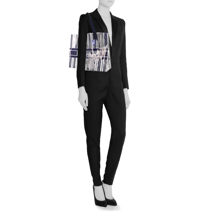 Sac cabas Dior Book Tote Dioriviera en vinyle transparent - Detail D1