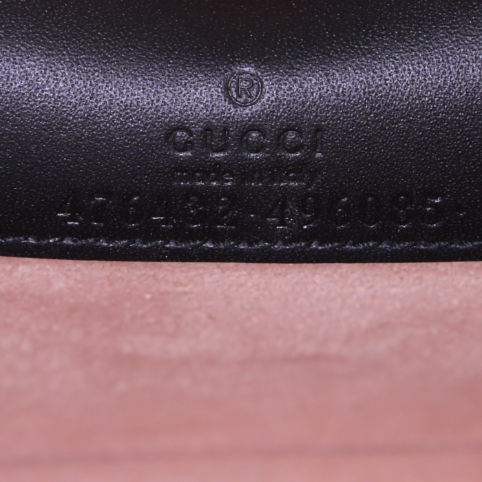 Gucci Dionysus mini shoulder bag in black velvet and black leather - Detail D3