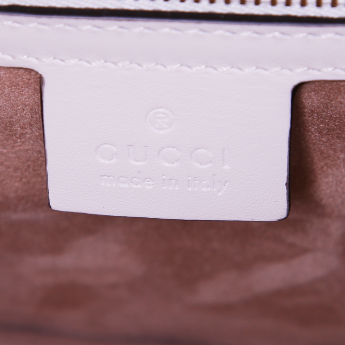 Bolso para llevar al hombro Gucci Sylvie en cuero blanco - Detail D4