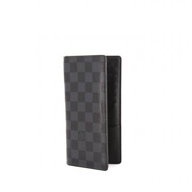 Billetera Louis Vuitton Brazza en lona a cuadros revestida azul Cobalt